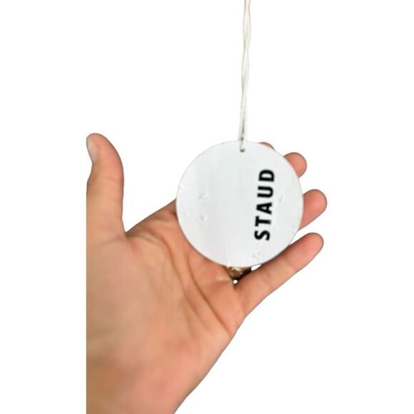 Staud Gray Tan Contrast Wide Leg Pants Size Jersey Faux Leather Designer NWT - Picture 4 of 13